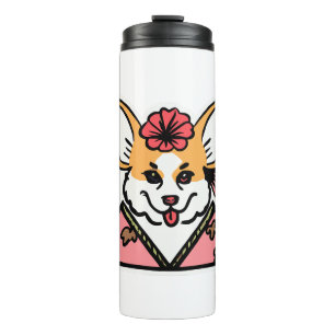 Geisha Corgi Dog Lover Welsh Thermal Tumbler