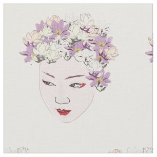 Geisha FLowers Fabric