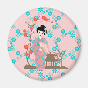 Geisha girl birthday party magnet