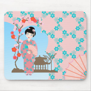 Geisha girl birthday party mouse pad