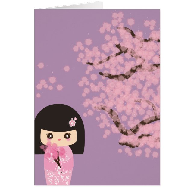 Geisha Girl Cherry Blossom cartoon customisable (Front)