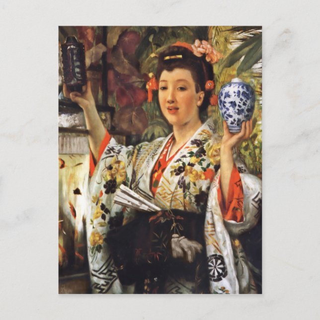 Geisha Girl Holding Ginger Jar Postcard (Front)