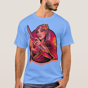 Geisha Girl Katana Sword and Tattoo of Dragon Japa T-Shirt