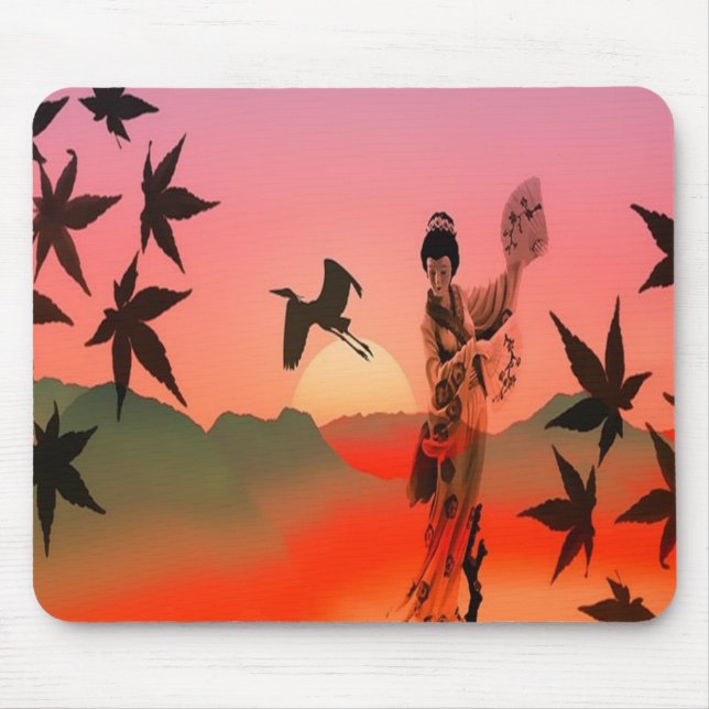 Geisha Girl Mouse Pad (Front)