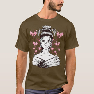 Geisha Girl Sakura Cherry Blossom Japan Art Japane T-Shirt