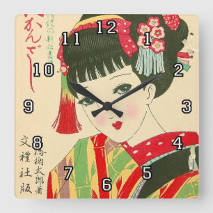 Geisha Girl Wall Clock