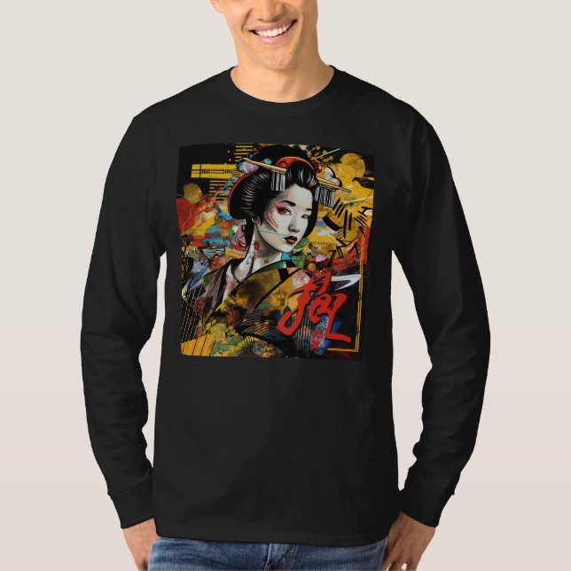 Geisha Graffiti Tee - Classical Beauty Streetwear (Front)