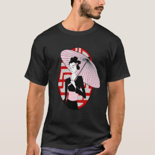 Geisha Holding Umbrella Vintage Japanese Women Pri T-Shirt