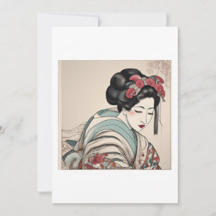 geisha illustration invitation