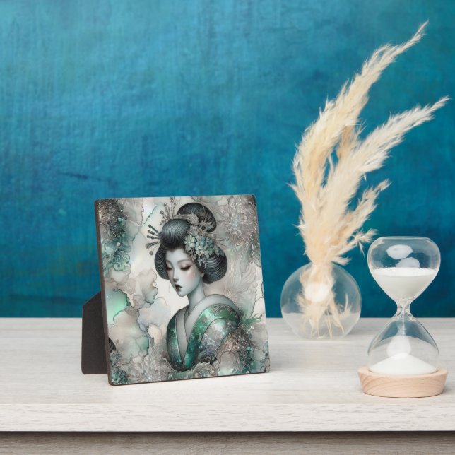 Geisha in Green Design Series #2 Plaque (Insitu)