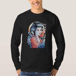 Geisha Japanese Geisha Girl Sakura Cherry Blossom T-Shirt