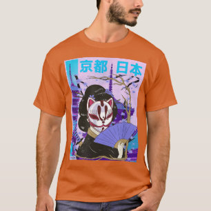 Geisha Japanese Kawaii Sakura Cherry Blossom Samur T-Shirt