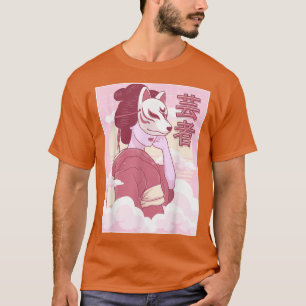 Geisha Kitsune Mask Japanese Fo Mask  T-Shirt