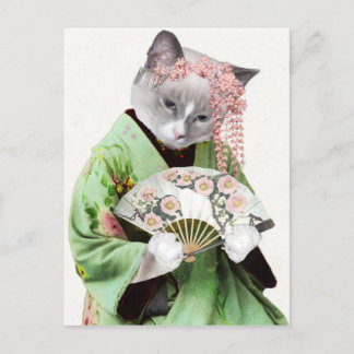Geisha Kitten Postcard
