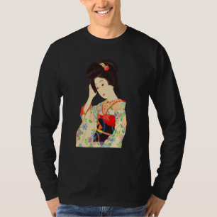 Geisha Maiko Kimono Japanese Japan painting Kawase T-Shirt