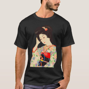 Geisha Maiko Kimono Japanese Japan painting Kawase T-Shirt