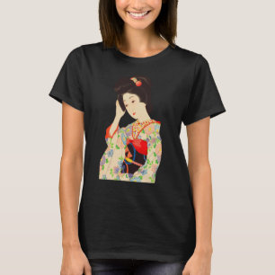 Geisha Maiko Kimono Japanese Japan painting Kawase T-Shirt