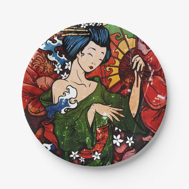 Geisha Paper Plate (Front)
