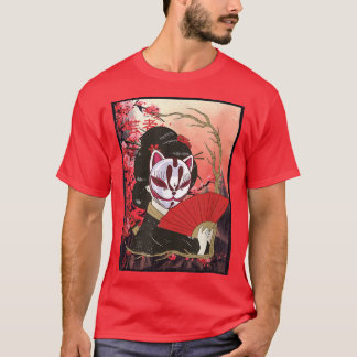 Geisha Sakura Cherry Blossom Geisha Girl Japan Art T-Shirt