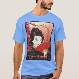 Geisha Sakura Cherry Blossom Geisha Girl Japan Cul T-Shirt