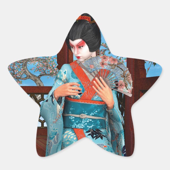 Geisha Star Sticker (Front)