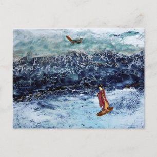 Geisha Surfing Postcard