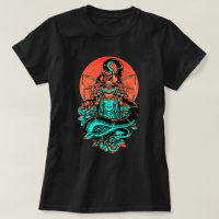 Geisha Tattoo burnt orange and black T-Shirt