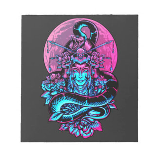 Geisha Tattoo Pink floral Notepad