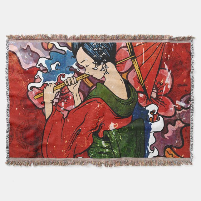 Geisha Throw Blanket (Front)