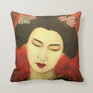 Geisha with Roses Cushion