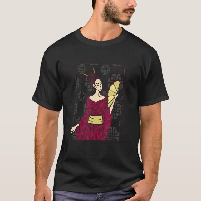 Geisha Woman Japanese Beautiful Smart T-Shirt (Front)