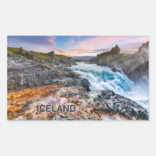 Geitafoss Waterfalls, Iceland Rectangular Sticker