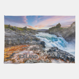 Geitafoss Waterfalls, Iceland Tea Towel