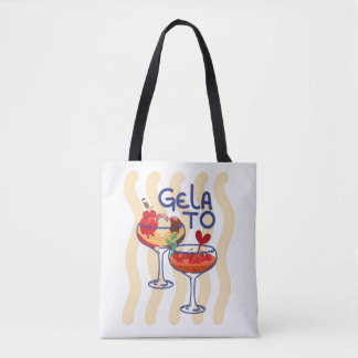 🍦 GELA TO – Cute Retro Gelato Graphic Tote Bag