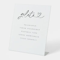 Gelato Flavors Dessert Table Wedding Party Sign