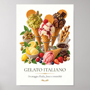 Gelato Italiano – Vintage Italian Dessert Poster