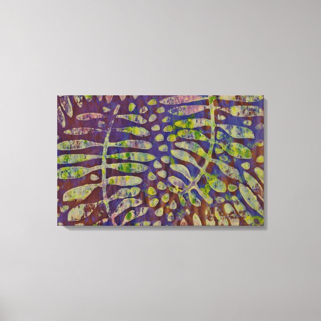 Gelli Print Stencil Abstract Art Canvas Art (Front)