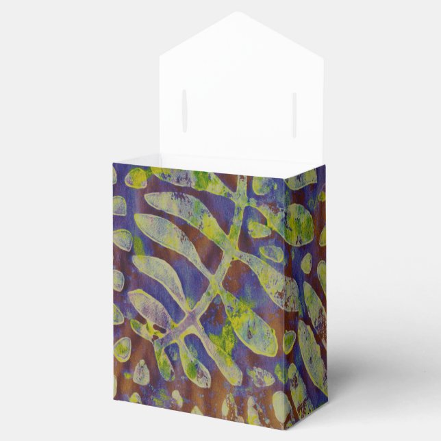 Gelli Print Stencil Abstract Art Favour Box (Opened)