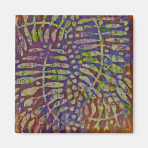 Gelli Print Stencil Abstract Art Magnet