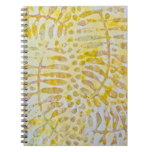 Gelli Printed Golden Leaves Notebook