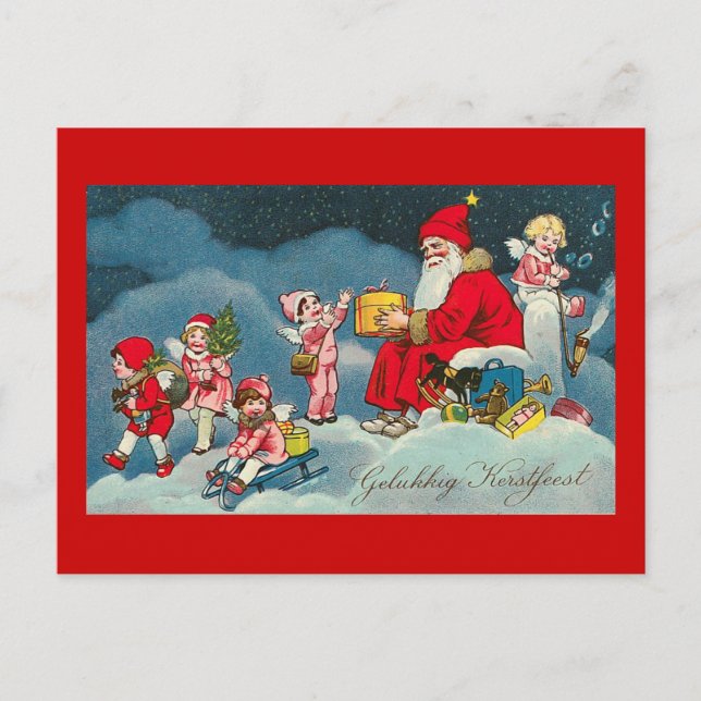 "Gelukkig Kerstfeest" Vintage Dutch Postcard (Front)