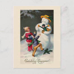 "Gelukkig Nieunjaar" Vintage Dutch Postcard