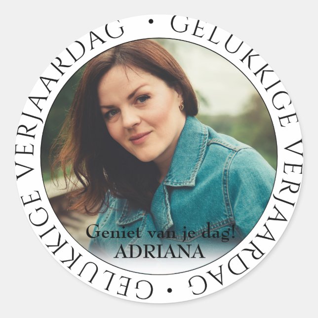 gelukkige verjaardag  classic round sticker (Front)