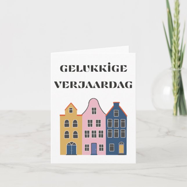 Gelukkige verjaardag, Dutch happy birthday  Card (Front)