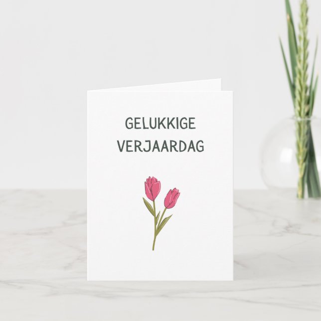 Gelukkige verjaardag, Dutch happy birthday  Card (Front)