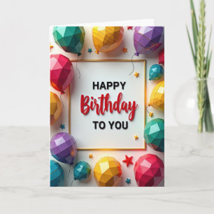Gem Balloon Birthday Card
