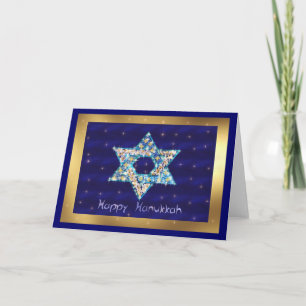 Gem decorated Star of David Holiday Card