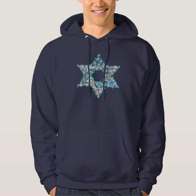 Gem decorated Star of David Hoodie (Front)