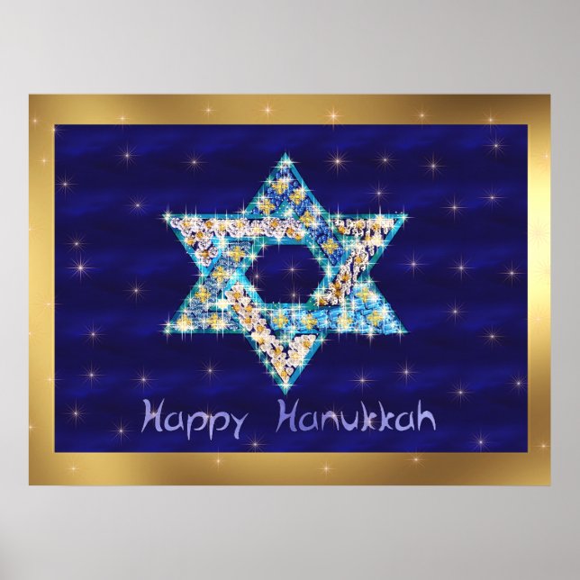 Gem decorated Star of David Poster (Front)