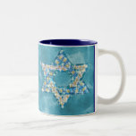 Gem decorated Star of David Two-Tone Coffee Mug<br><div class="desc">Art drawn to resemble gems and sparklies fill in the shape of the Star of David to make this a very special gift for yourself or friends and family this Hanukkah.</div>